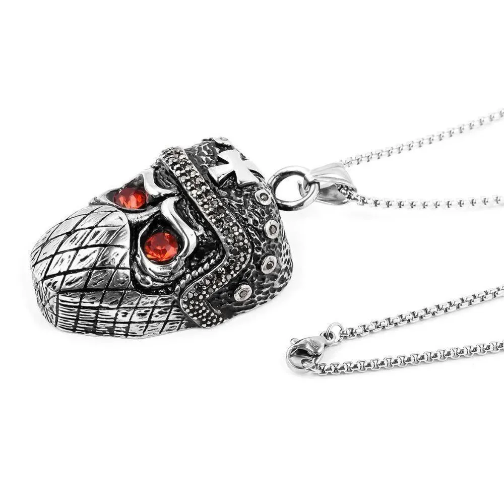 Muzzled Skull Pendant Necklace 24 Inch
